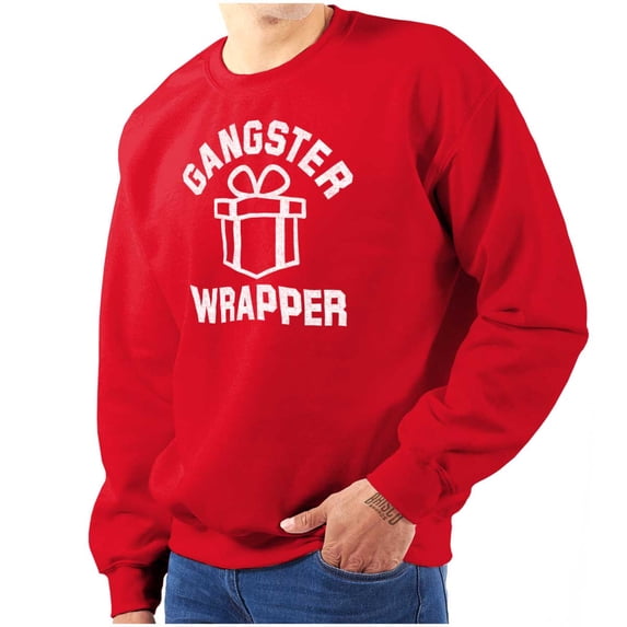 Christmas Presents Gangster Wrapper Unisex Plus Fleece Graphic Sweatshirt Brisco Brands 5X