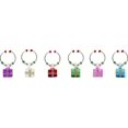 thumbnail image 1 of Christmas Presents Gift Box Shaped Wine Charms Set of 6 Glass, 1 of 1