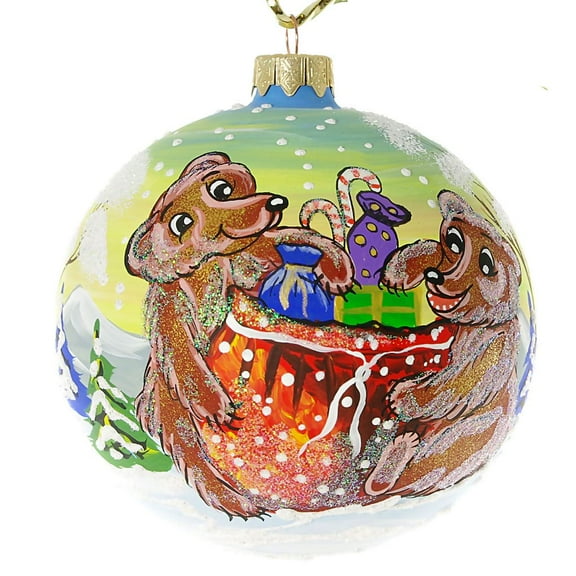 "Christmas Presents" Hand Painted Christmas Ball. Made in Ukraine.