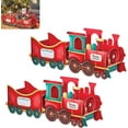 thumbnail image 1 of Christmas Presents Trains, Santa Gift Train Set, Holiday Cheer Delivery, Whimsical Gingerbread Design, Gift & Candy Holder, Holiday Party Centerpiece, Family Christmas Decorations(A+a), 1 of 8