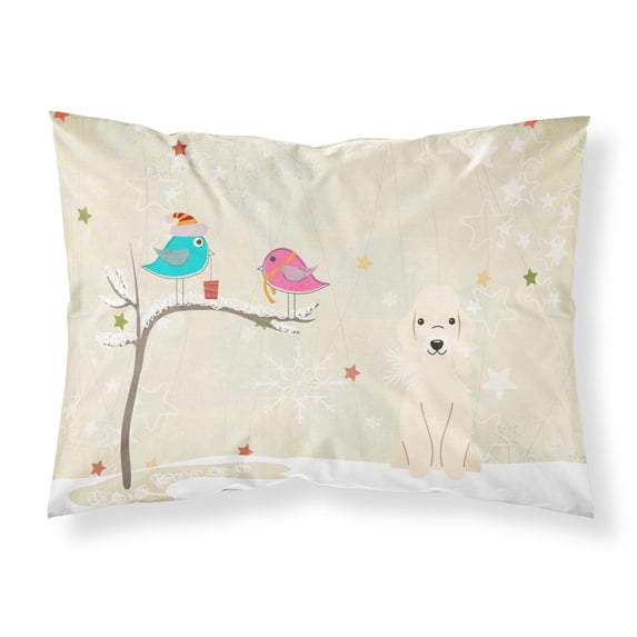 Christmas Presents between Friends Bedlington Terrier - Sandy Fabric Standard Pillowcase