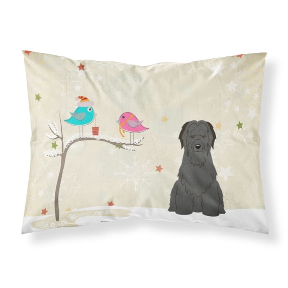 Christmas Presents between Friends Briard - Black Fabric Standard Pillowcase