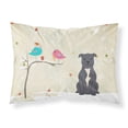 thumbnail image 1 of Christmas Presents between Friends Bull Terrier - Blue Fabric Standard Pillowcase, 1 of 2