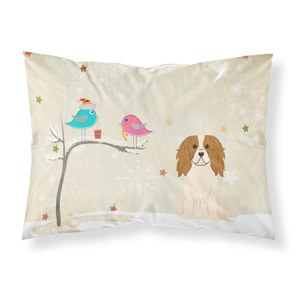 Christmas Presents between Friends Cavalier King Charles Spaniel Fabric Standard Pillowcase