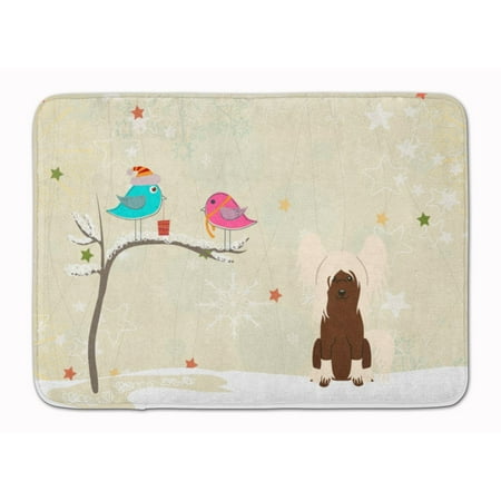 Christmas Presents between Friends Chinese Crested - Cream Machine Washable Memory Foam Mat