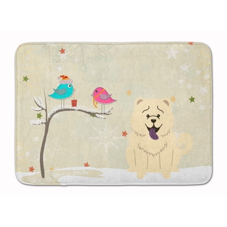 Christmas Presents between Friends Chow Chow - White Machine Washable Memory Foam Mat