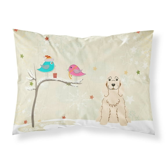 Christmas Presents between Friends Cocker Spaniel - Buff Fabric Standard Pillowcase