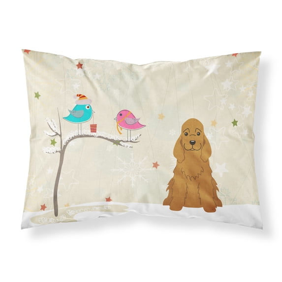 Christmas Presents between Friends Cocker Spaniel - Red Fabric Standard Pillowcase