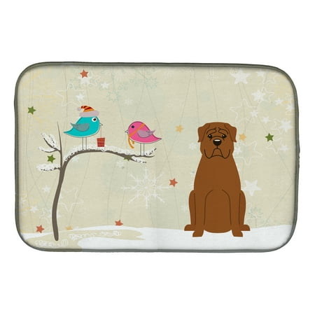 Christmas Presents between Friends Dogue de Bourdeaux Dish Drying Mat