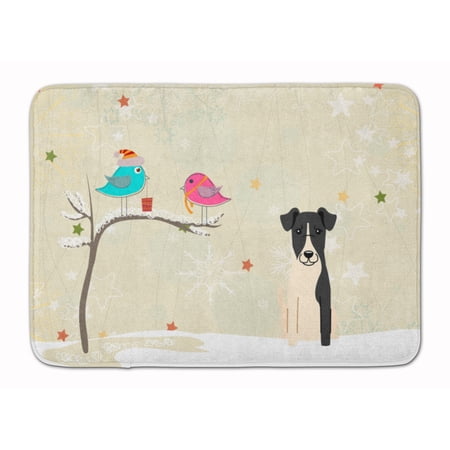 Christmas Presents Smooth Fox Terrier Machine Washable Memory Foam Mat