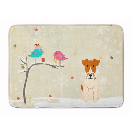 Christmas Presents between Friends Fox Terrier - Wire Machine Washable Memory Foam Mat