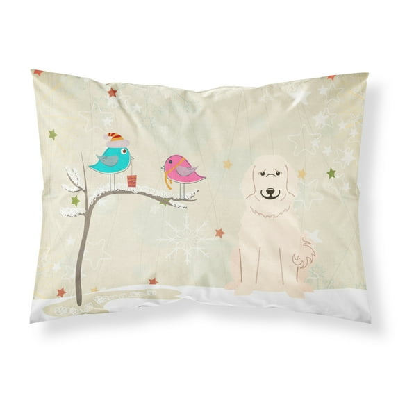 Christmas Presents between Friends Great Pyrenees Fabric Standard Pillowcase