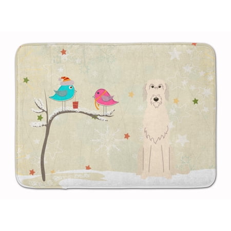 Christmas Presents between Friends Irish Wolfhound Machine Washable Memory Foam Mat
