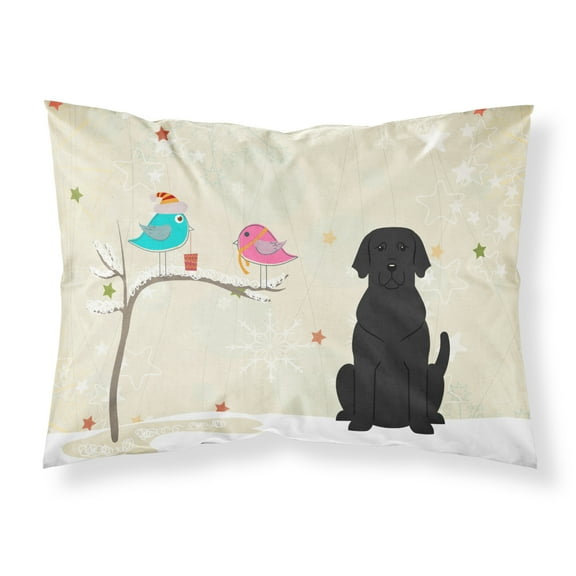 Christmas Presents between Friends Labrador Retriever - Black Fabric Standard Pillowcase