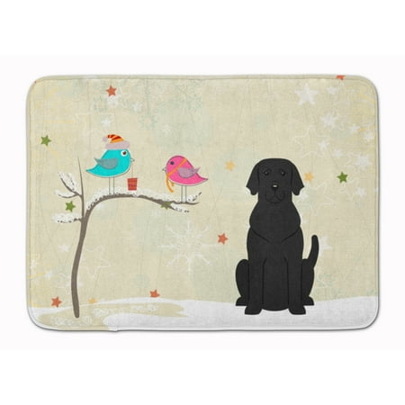 Christmas Presents between Friends Labrador Retriever - Black Machine Washable Memory Foam Mat