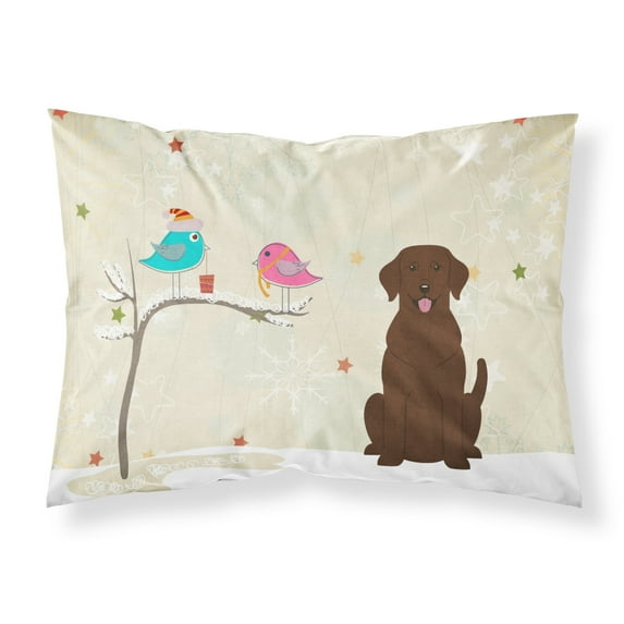 Christmas Presents between Friends Labrador Retriever - Chocolate Fabric Standard Pillowcase