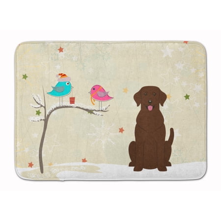 Christmas Presents between Friends Labrador Retriever - Chocolate Machine Washable Memory Foam Mat