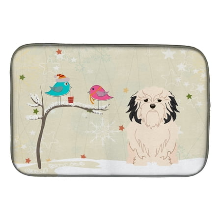 Christmas Presents between Friends Lowchen Dish Drying Mat