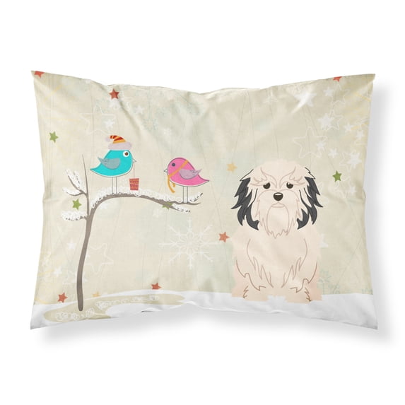 Christmas Presents between Friends Lowchen Fabric Standard Pillowcase