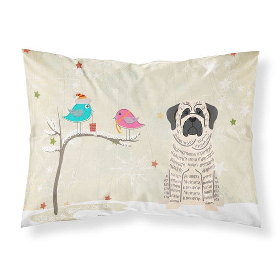 Christmas Presents between Friends Mastiff - Brindle and White Fabric Standard Pillowcase