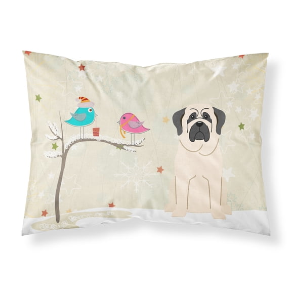 Christmas Presents between Friends Mastiff - White Fabric Standard Pillowcase