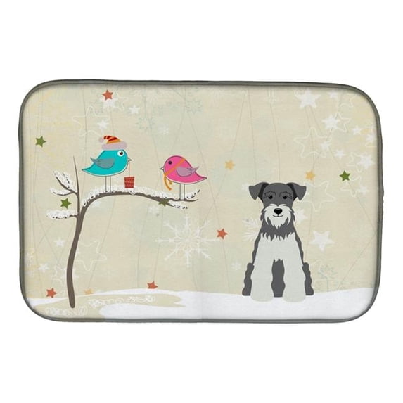 Christmas Presents between Friends Miniature Schanuzer Salt and Pepper Dish Drying Mat