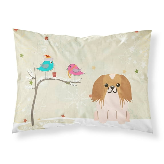 Christmas Presents between Friends Pekingese - Red and White Fabric Standard Pillowcase
