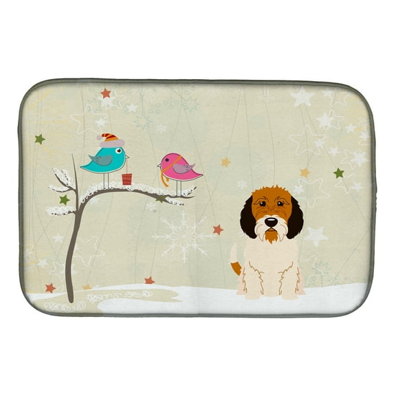 Christmas Presents between Friends Petit Basset Griffon Veenden Dish Drying Mat