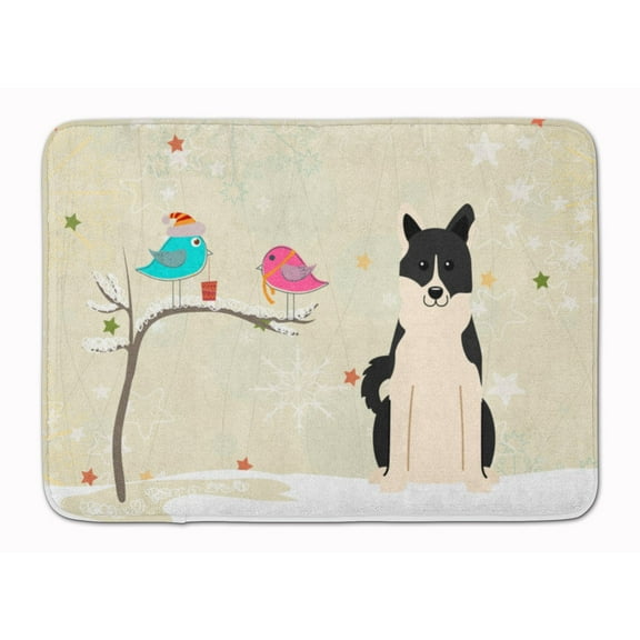 Christmas Russo-European Laika Spitz Machine Washable Memory Foam Mat
