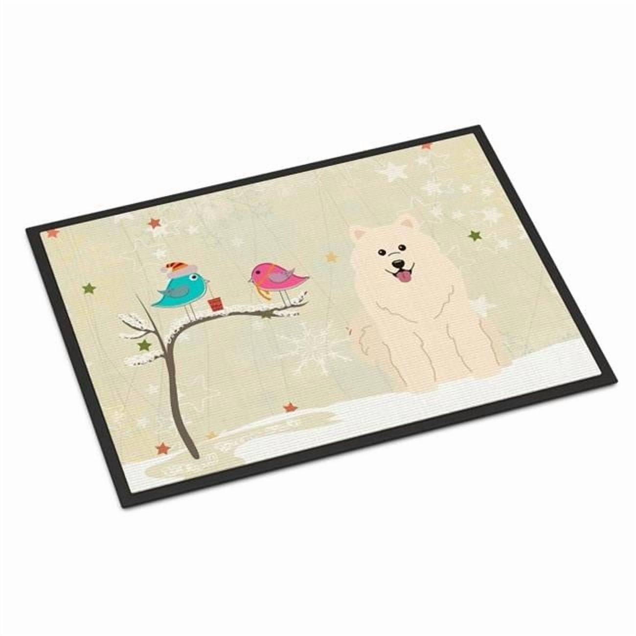 Christmas Presents between Friends Samoyed Door Mat