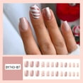 thumbnail image 1 of Christmas Press on Nails Short 24Pcs, Pattern Nude French Spooky Fake Nails Set, Reusable False Nails with Jelly Tabs for Holiday Party Daily Wear Women Girls, Christmas Nail Art, 1 of 6