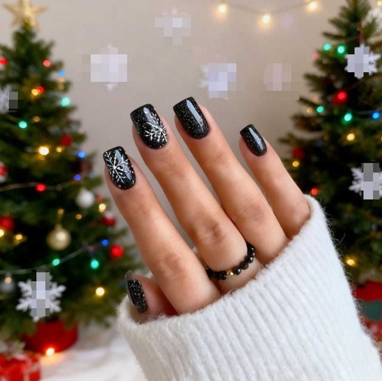 Christmas Press on Nails Valentine's Day Gift Medium Almond Red