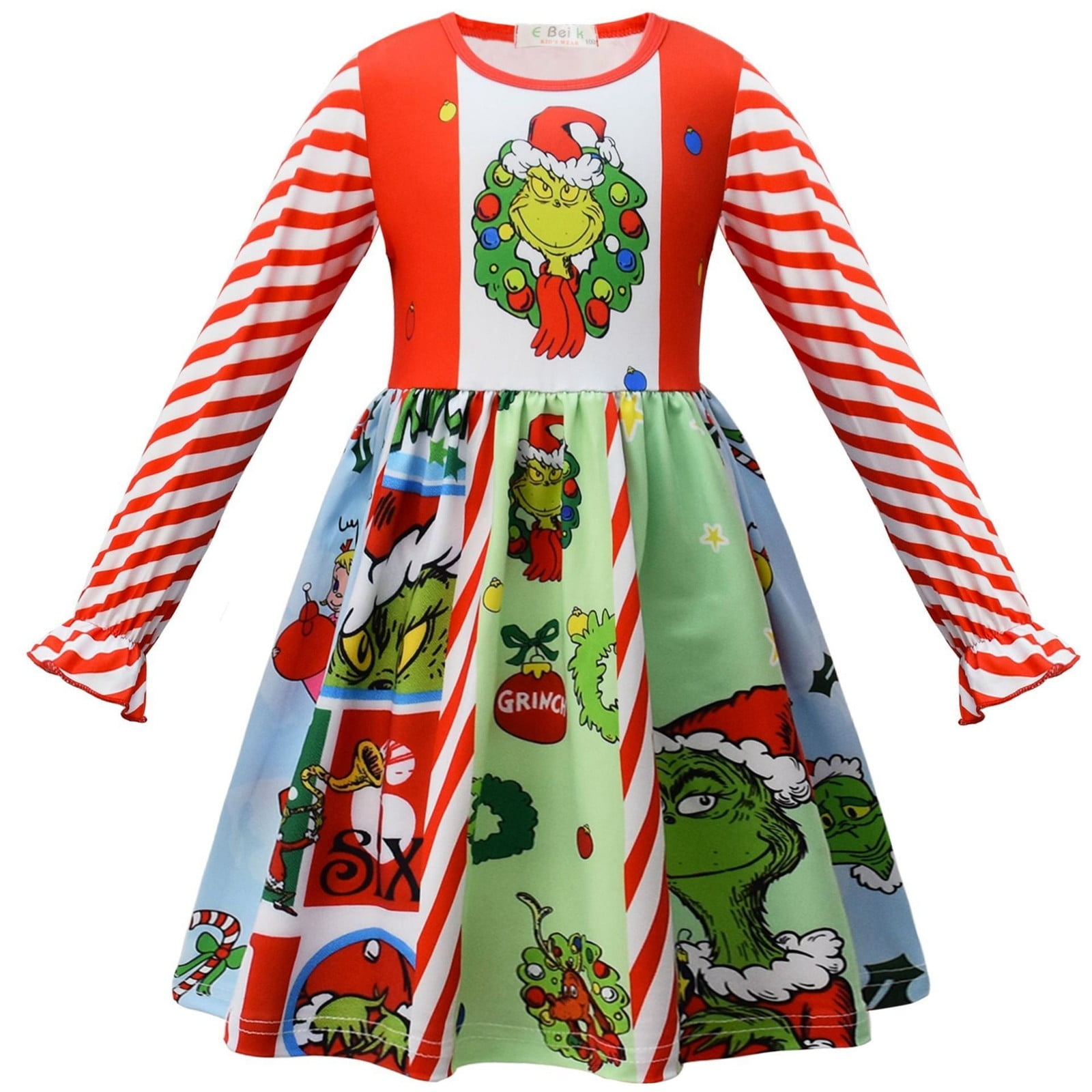 slim fit dress slacks Green Grinch Baby Girl Costume , Faux Fur Tulle Tutu Romper Dress And main image 0