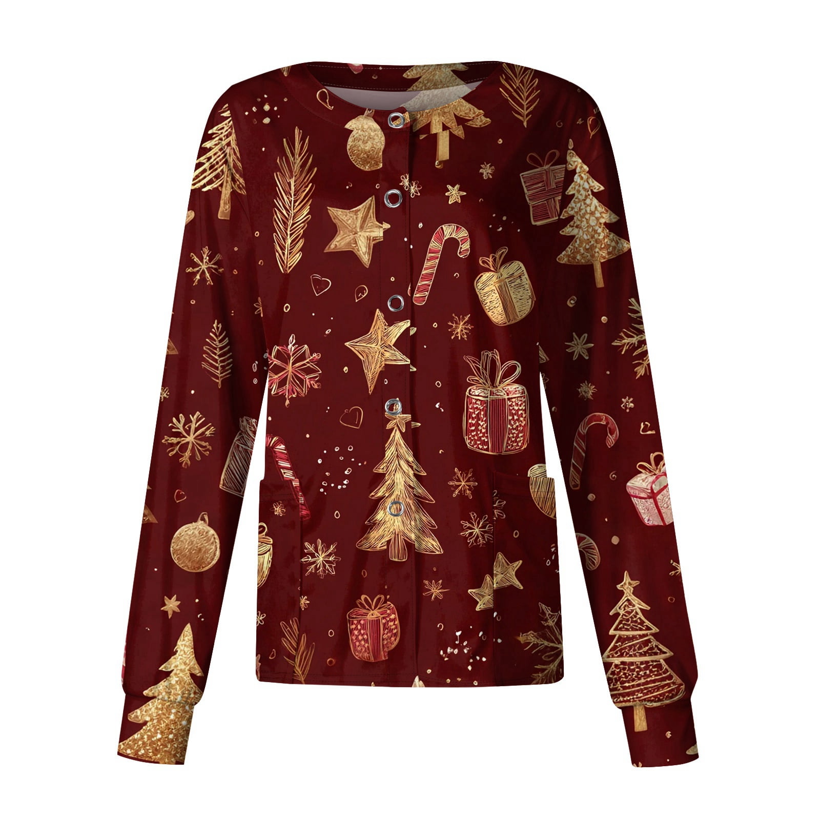 Christmas Print Long Sleeve Lightweight Cardigan for Women Ugly Christmas Print Long Sleeve Lightweight Cardigan for Women Ugly