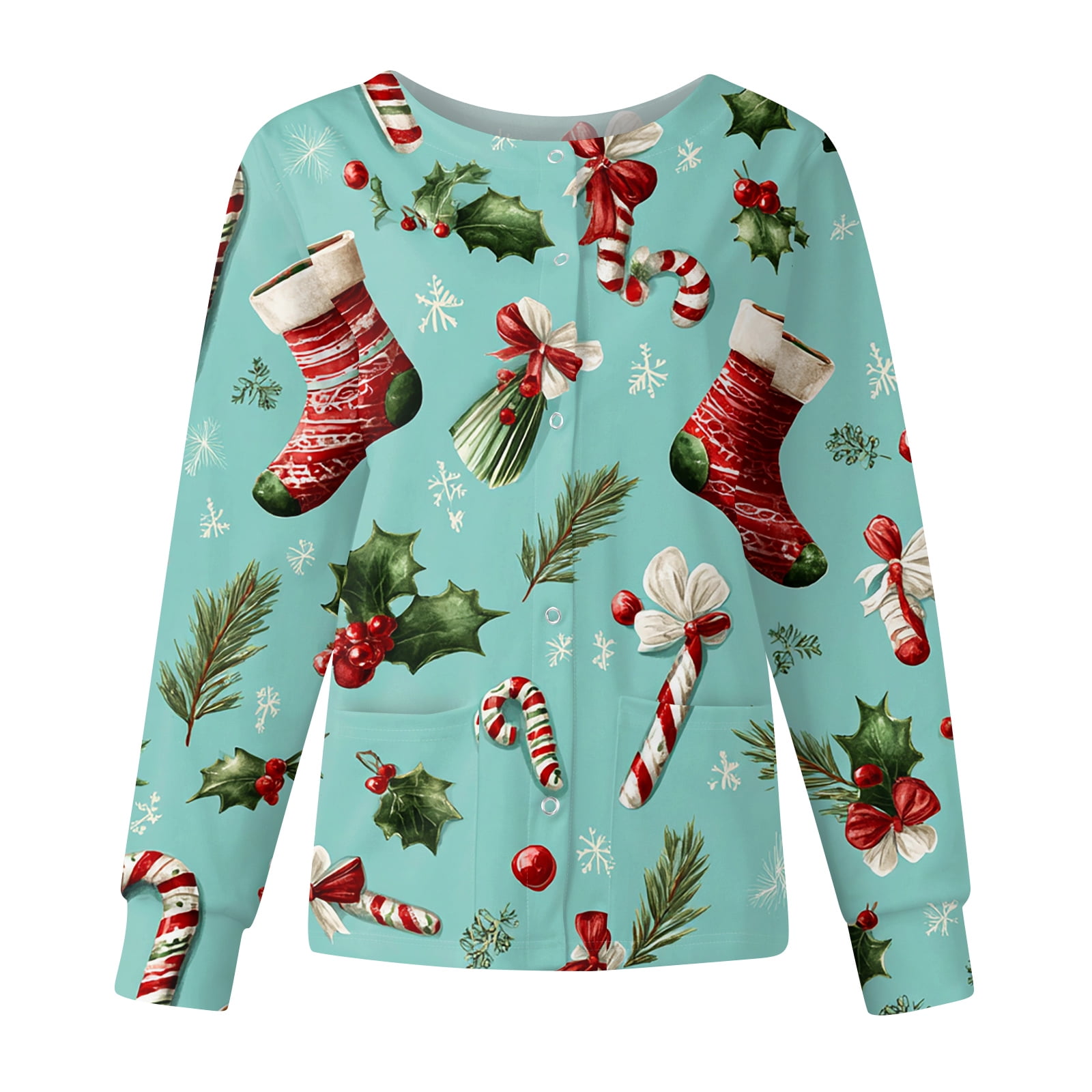 Christmas Print Long Sleeve Lightweight Cardigan for Women Ugly Christmas Print Long Sleeve Lightweight Cardigan for Women Ugly