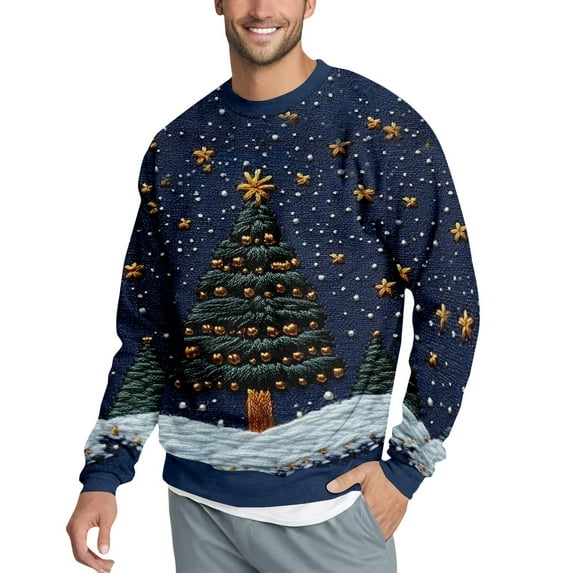 Christmas Print Loose Men #39 s Hoodie Retro Pattern Holiday Hoodie for Christmas Print Loose Men #39 s Hoodie Retro Pattern Holiday Hoodie for