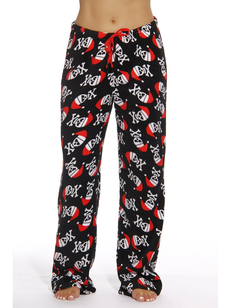 Just Love Christmas Print Plush PJ Pant for Adults - Funny Santa