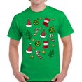 thumbnail image 1 of Christmas Print T Shirt for Men Xmas Hat Tree Candy - S M L XL 2XL 3XL 4XL 5XL Xmas Graphic Tee - Christmas Gift Holiday Cotton T-Shirt for Men, 1 of 2