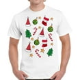 thumbnail image 1 of Christmas Print T Shirt for Men Xmas Hat Tree Candy - S M L XL 2XL 3XL 4XL 5XL Xmas Graphic Tee - Christmas Gift Holiday Cotton T-Shirt for Men, 1 of 2