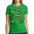 thumbnail image 1 of Christmas Print T Shirt for Women Xmas Hat Tree Candy - S M L XL 2XL 3XL Xmas Graphic Tee - Christmas Gift Holiday Cotton T-Shirt for Ladies, 1 of 2