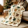 thumbnail image 1 of Christmas Print Throw Blanket, Festive Holiday Pattern Cover, Soft Cozy for Sofa Couch Bed Home Decor, 1 of 6