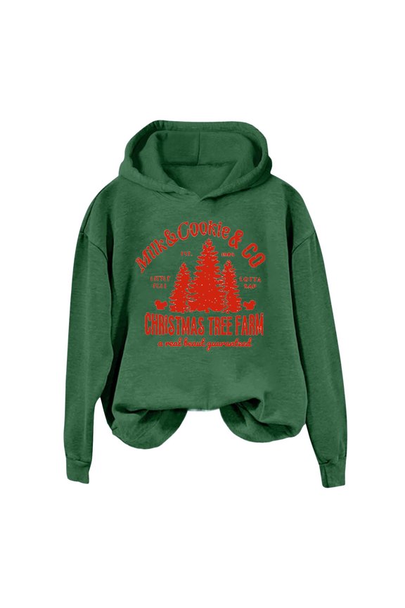 Christmas Print Women's Hoodie Casual Comfortable Pullover Sweatshirt Warm Loungewear Soft Cozy Winter Fashion Top