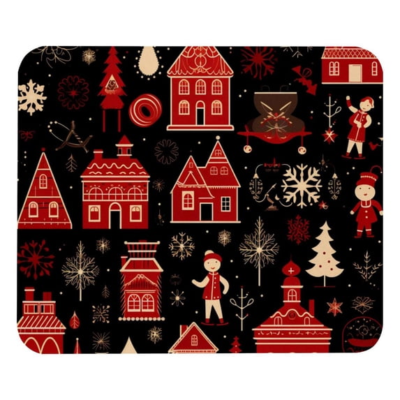 Christmas Printed Desk Mat Mousepad, Non-Slip Rubber Bottom, 8.3x9.8 Inch, Suitable for Office and Gaming