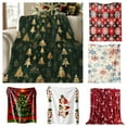thumbnail image 1 of Christmas Printed Fleece Blanket Soft Warm Throw, Reversible Sofa Blanket for Indoor Outdoor Use, Holiday Themed Bedding for Winter Season(Green,29"×39"), 1 of 7