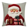 thumbnail image 1 of Christmas Printed Pillow Covers, 18x18 Inch Classic Tree Snowflake Elk Linen Cushion Case, Decorative Throw Pillow for Sofa Bed, 1 of 6