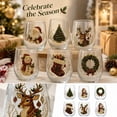 thumbnail image 1 of Christmas Printed Stemless Clear Glass Cup, 560ML Holiday Art Deco Drinking Mug for Home Xmas Party, 1 of 6