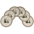 thumbnail image 1 of Christmas Printed Woven Braided Table Placemats 15 Inches Round Set of 6 Non-Slip Dining & Kitchen Table Mats Xmas Tree, 1 of 2