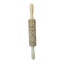 Christmas Prints Rolling Pin Baking Mould For Making Holiday Themed Cookies And Pastries With Festive Designs And Patterns 13.78X1.97X1.97 Inch