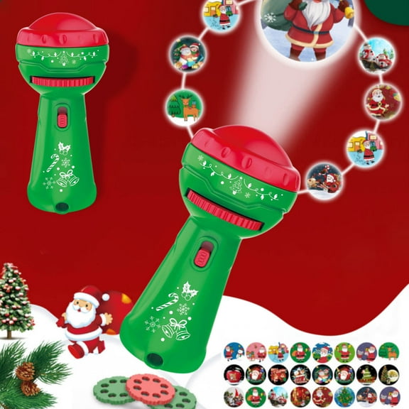 Christmas Projection Lights,Christmas Kids Projector Flashlight Projector,Christmas Flashlight Projector,24 Different Patterns Christmas Tree Santa Claus Christmas Image Projection for Christmas