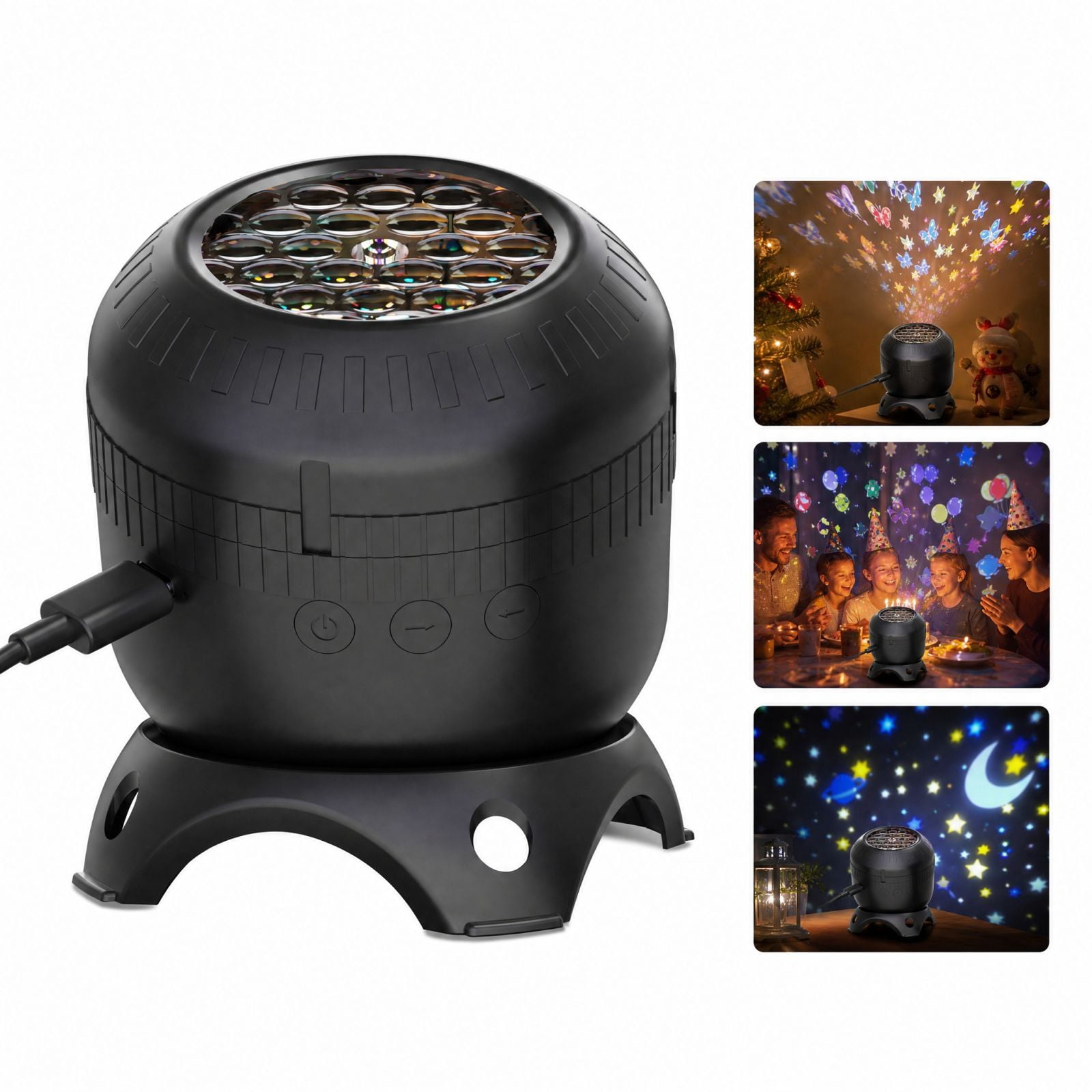Kids Rotating Ride Christmas Projector, 8 in 1 Halloween Projector Night Light with ...